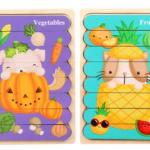 Double-Sided Strip 3D Wooden Puzzles for Kids