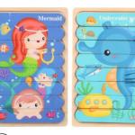 Double-Sided Strip 3D Wooden Puzzles for Kids