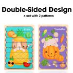 Double-Sided Strip 3D Wooden Puzzles for Kids