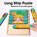 Double-Sided Strip 3D Wooden Puzzles for Kids