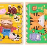 Double-Sided Strip 3D Wooden Puzzles for Kids