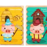 Double-Sided Strip 3D Wooden Puzzles for Kids