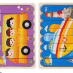 Double-Sided Strip 3D Wooden Puzzles for Kids