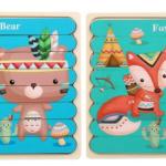 Double-Sided Strip 3D Wooden Puzzles for Kids