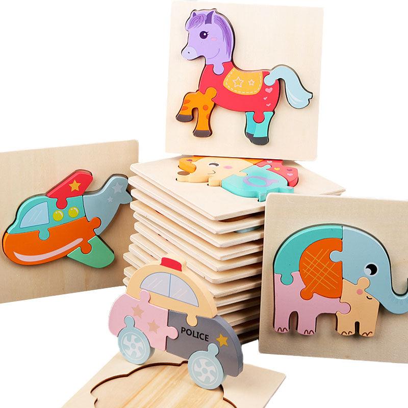 3D Wooden Puzzles: Engaging Cartoon Animals for Kids