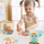 3D Wooden Puzzles: Engaging Cartoon Animals for Kids