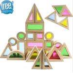 Wooden Rainbow Building Blocks - Colorful Educational Toy for Kids