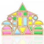 Wooden Rainbow Building Blocks - Colorful Educational Toy for Kids