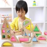 Wooden Rainbow Building Blocks - Colorful Educational Toy for Kids