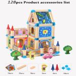 Wooden Construction Building Blocks - 128/268pcs Model Set