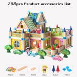 Wooden Construction Building Blocks - 128/268pcs Model Set