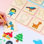 20 pcs Montessori Wooden DIY Painting Stencils: Unlock Creativity in Kids