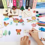 20 pcs Montessori Wooden DIY Painting Stencils: Unlock Creativity in Kids