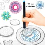 Colorful Spirograph Drawing Set: Interlocking Gears and Creative Designs