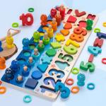 Interactive Math Fishing Wooden Puzzles for Kids' Education