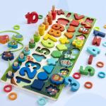 Interactive Math Fishing Wooden Puzzles for Kids' Education