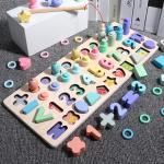 Interactive Math Fishing Wooden Puzzles for Kids' Education