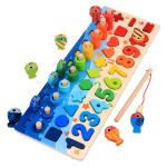 Interactive Math Fishing Wooden Puzzles for Kids' Education