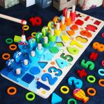 Interactive Math Fishing Wooden Puzzles for Kids' Education