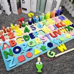 Interactive Math Fishing Wooden Puzzles for Kids' Education