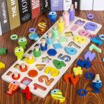 Interactive Math Fishing Wooden Puzzles for Kids' Education