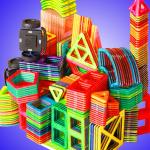 54pcs Magnetic Triangle Square Bricks: Creative Building Blocks Set