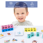 English Letter Spelling Block Flash Cards Game for Kids