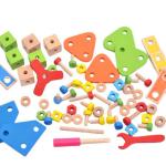 Kids Wooden Screwing Blocks Montessori Puzzle Toy