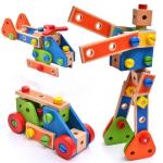 Kids Wooden Screwing Blocks Montessori Puzzle Toy