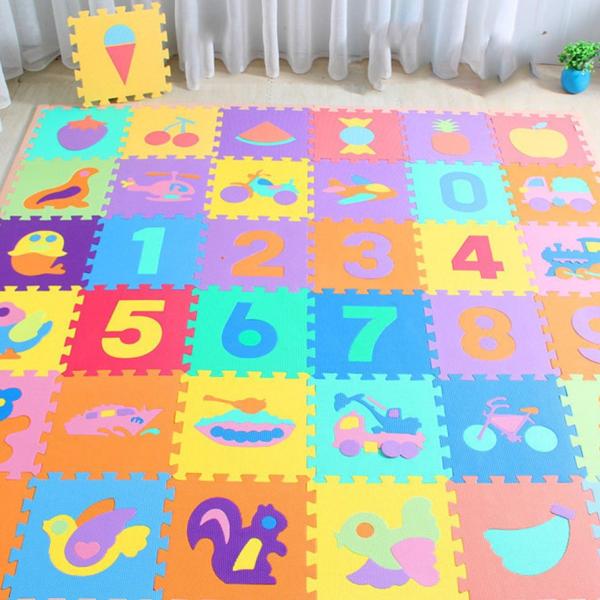 Number Animal Pattern Baby Play Mat - 10Pcs/set