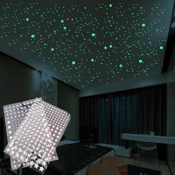 Glowing Luminous 3D Stars Dots Wall Sticker