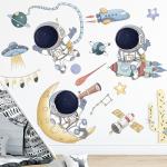 Spaceship Wall Sticker: Astronauts, UFOs, Galactic Adventure