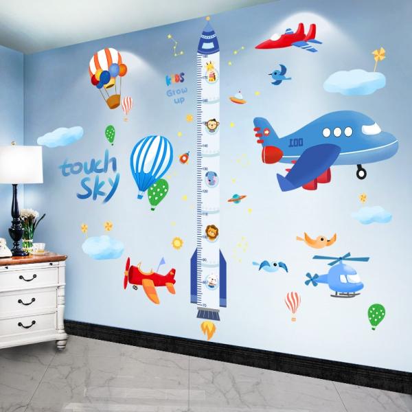 Rocket Height Measure Wall Stickers