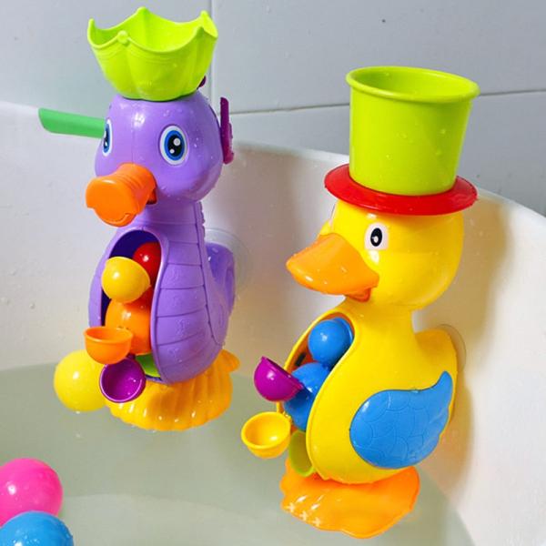 Yellow Duck and Waterwheel Bath Shower Toys for Kids