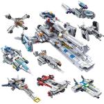 Space Battleship Aircraft Fighter Building Blocks - 8-in-1 Set, 941pcs