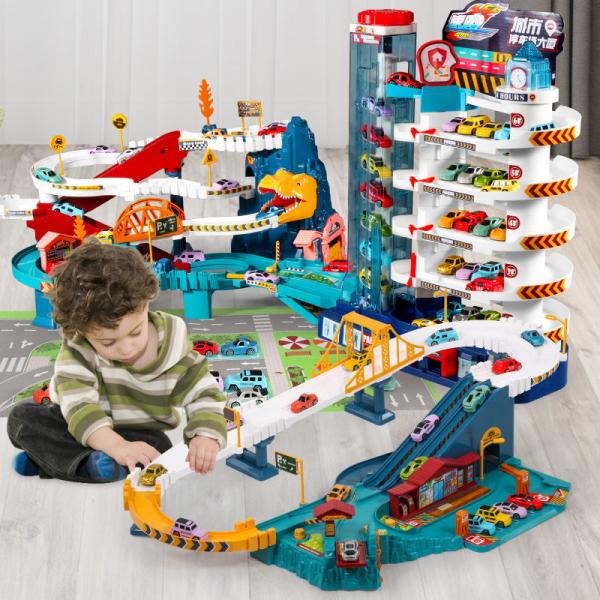 Race Tracker Railcar Dinosaur Park: Educational Toy Set