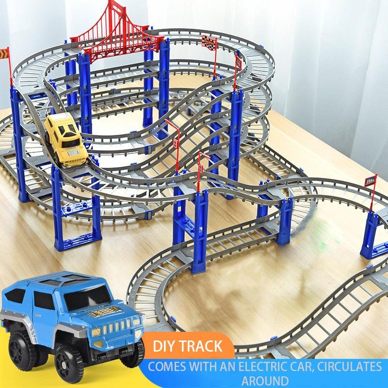 Race Tracks for Boys: Construction Vehicle Flexible Track Set