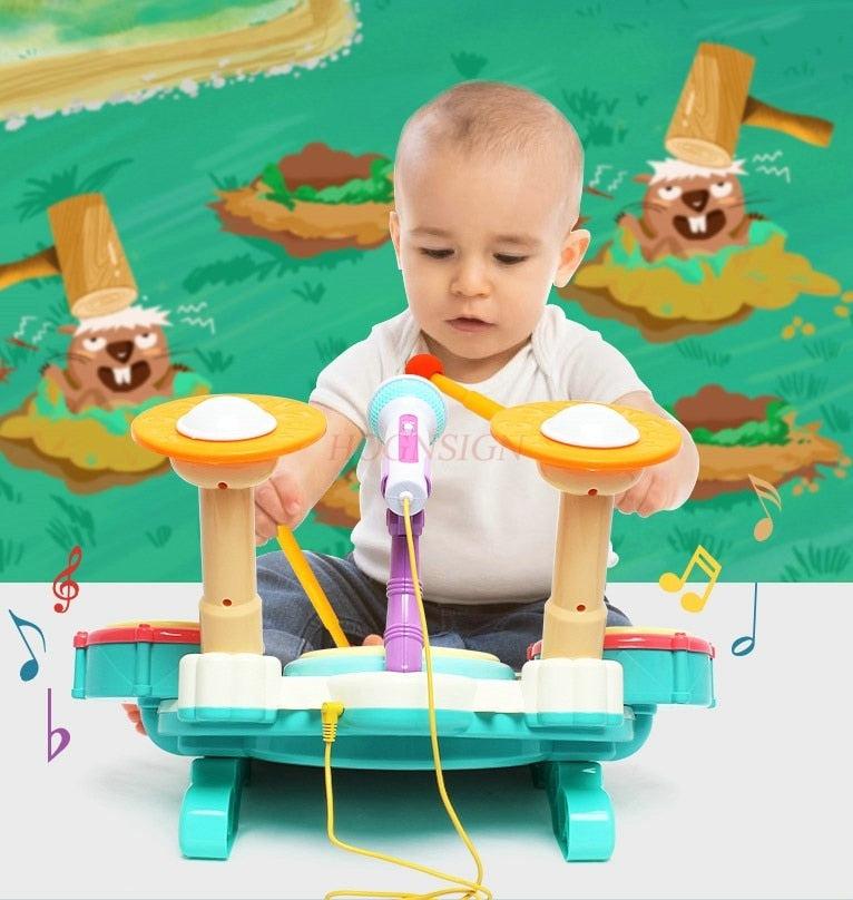 Children's Mini Piano Rack Drum - 2-in-1 Musical Toy for Kids