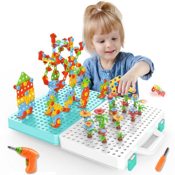 Construction Play Building Blocks Drill Nut Disassembly Toy