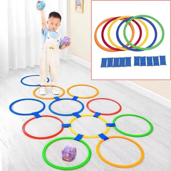 Sport Jump Ring Set Game - Fun Hoop Tossing Activity with 10 Hoops and Connectors