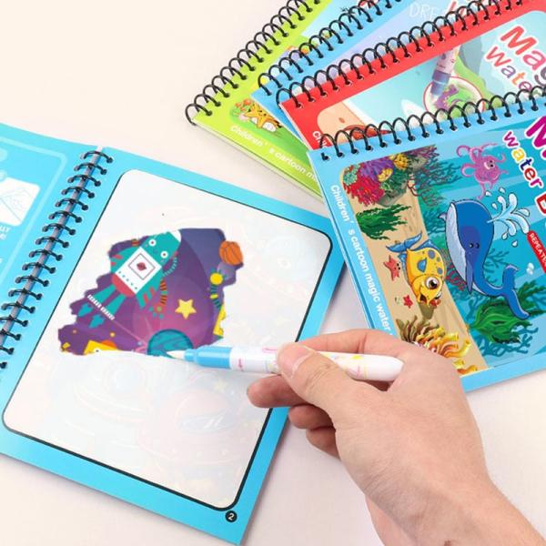 Magic Water Drawing Book: Reusable and Mess-Free Art Fun